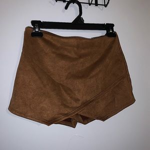 Brown Suede Skort